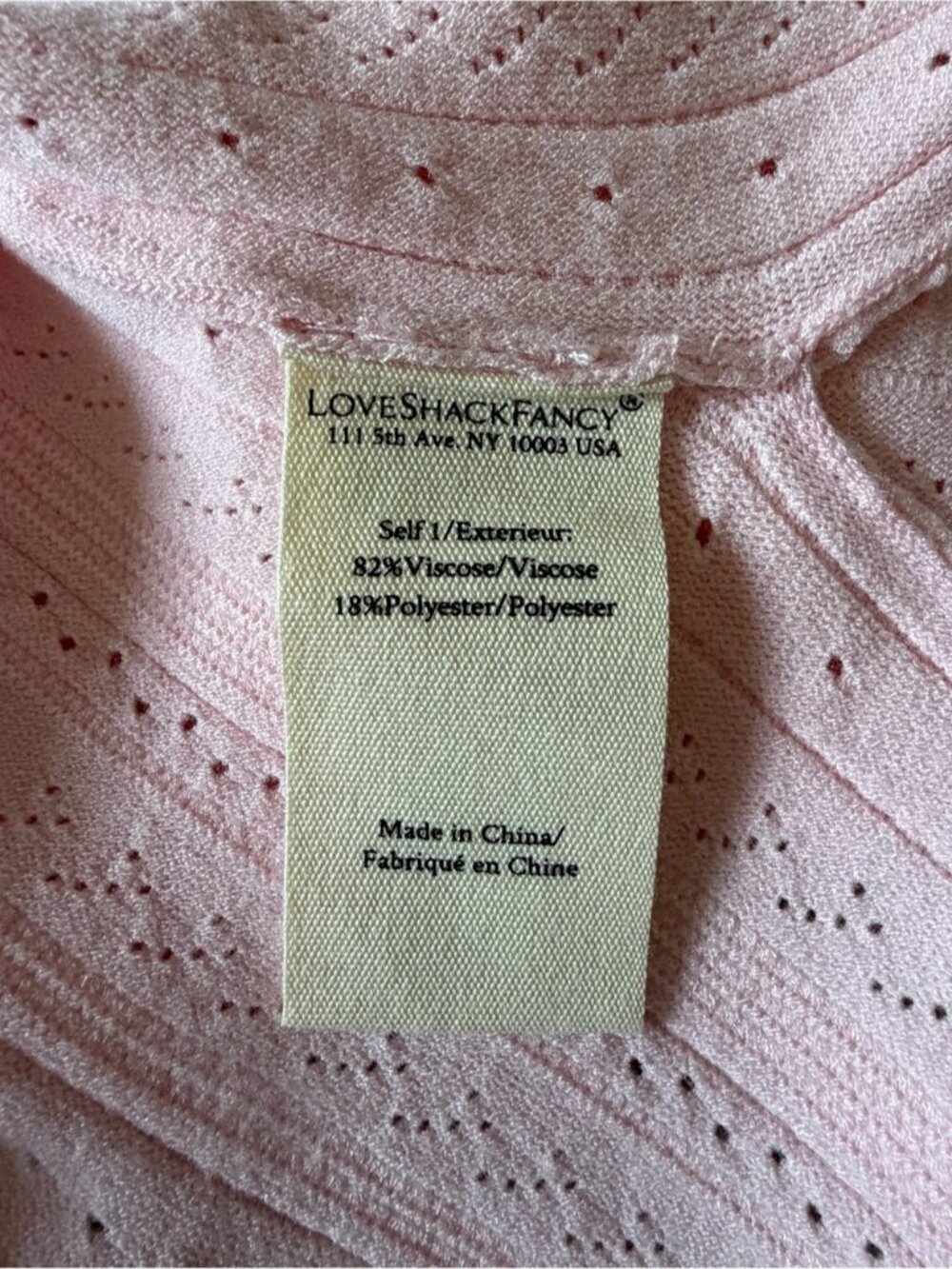 NWT Loveshackfancy Tabatha Stretch Pointelle Mini Dress Peach Sorbet Pink | XS - Picture 14 of 16